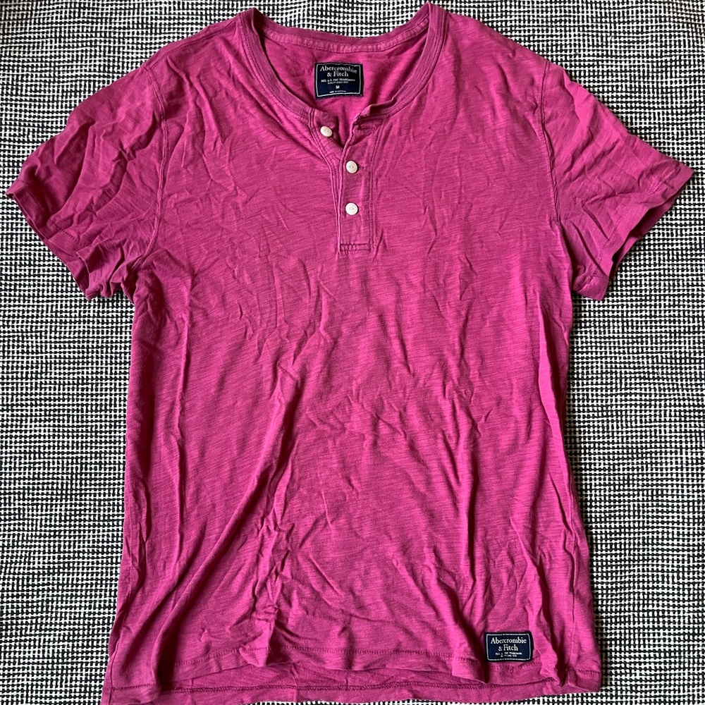 Mens Abercrombie Henley shirt Pink